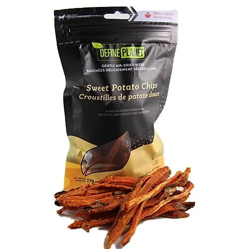 Define Planet Gâteries Pour Chien, Chips De Patate Douce 170gr - Maître Animalier