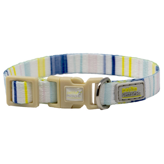 Petite Pistache, Collier à rayures pour petits chiens