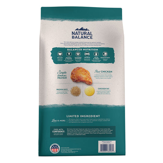 Natural Balance Formule de Poulet & Riz Brun pour Chiens