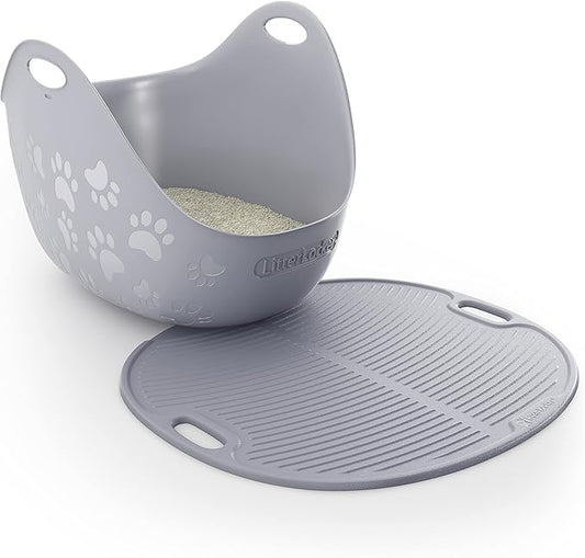 LitterLocker Tapis de litière pour chat gris 59,7 cm (L) x 54,6 cm (l) x 1,3 cm (H)