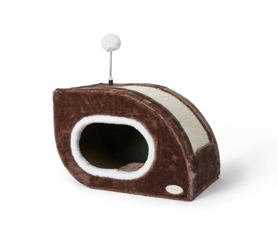 Station De Jeu Pour Chat, Abris Escargot Et Boite à Gratter, 45x26x30cm