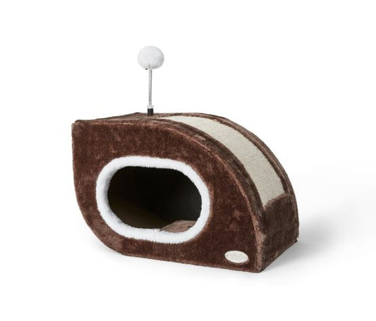 Station De Jeu Pour Chat, Abris Escargot Et Boite à Gratter, 45x26x30cm
