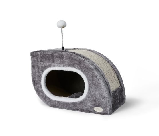 Station De Jeu Pour Chat, Abris Escargot Et Boite à Gratter, 45x26x30cm