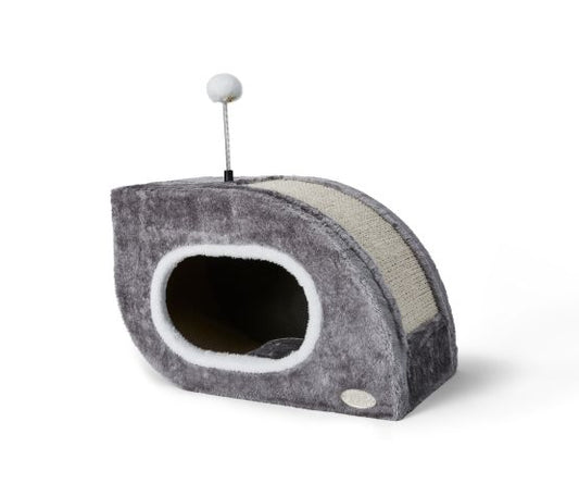 Station De Jeu Pour Chat, Abris Escargot Et Boite à Gratter, 45x26x30cm
