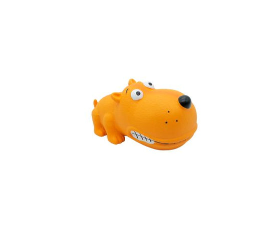 Hippopotame En Latex Avec "squeaker" Pour Chien - Gros Museau Orange