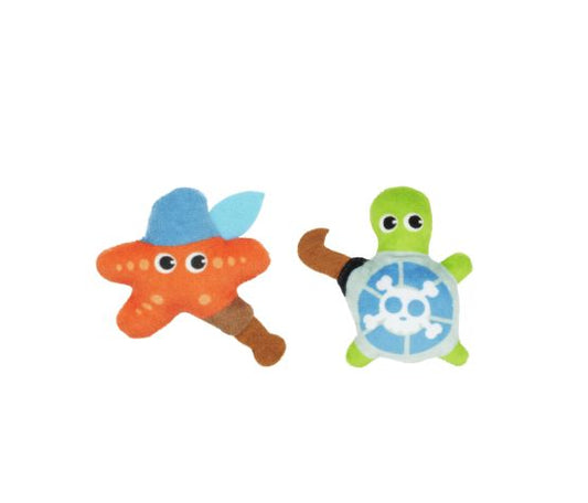 Jouet Pour Chat, Avec Herbe à Chat - Duo De Pirate étoilé & Tortue