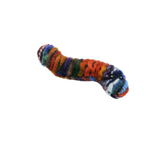 Jouet Pour Chat, Avec Herbe à Chat - Ver En Laine, Multicolore 12.5cm