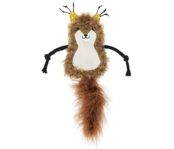 Jouet Pour Chat, Avec Pochette Et Herbe à Chat Insérée - écureuil Soyeux 23cm