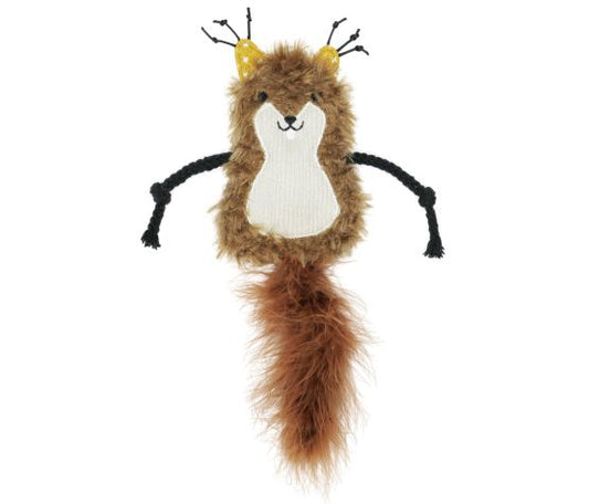 Jouet Pour Chat, Avec Pochette Et Herbe à Chat Insérée - écureuil Soyeux 23cm