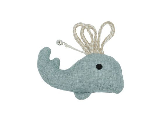 Jouet Pour Chat, Tissu Recyclé Et Herbe à Chat - Baleine 10cm