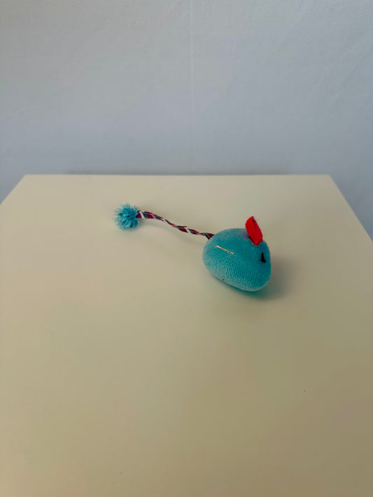 Peluche pour chat - Souris bleu et rose