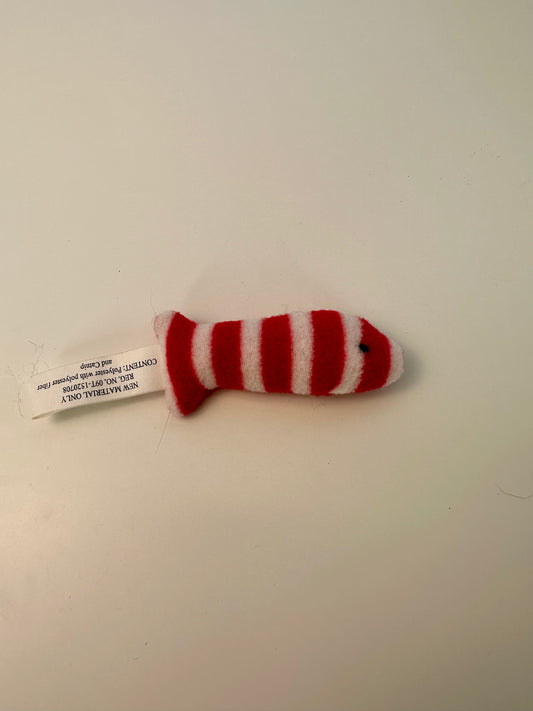 Peluche pour chat - Petit poisson rouge et blanc