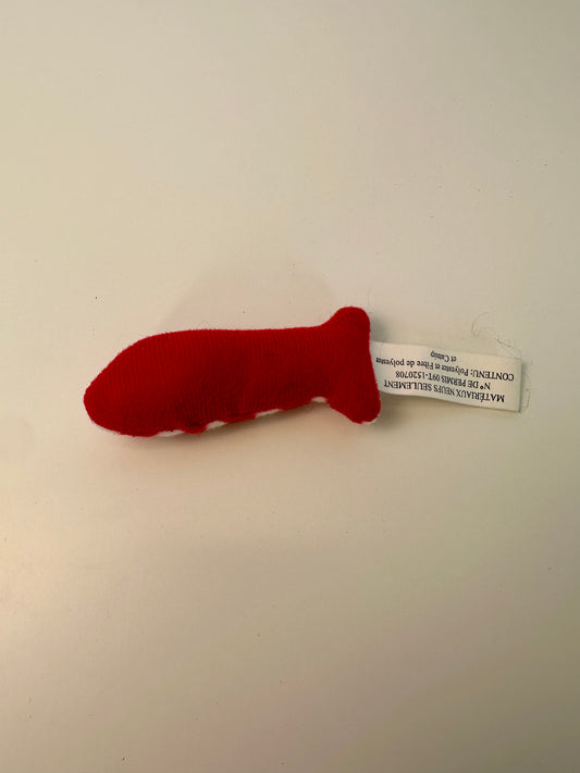 Peluche pour chat - Petit poisson rouge et blanc