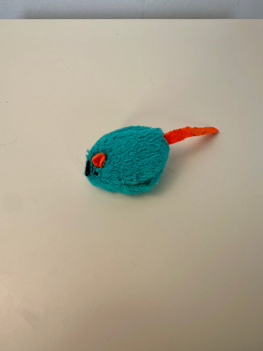 Peluche pour chat - Souris bleu et orange