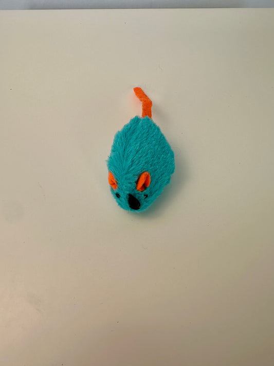 Peluche pour chat - Souris bleu et orange