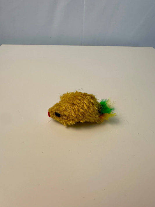 Peluche pour chat - Mini souris jaune