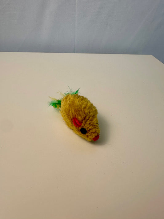 Peluche pour chat - Mini souris jaune
