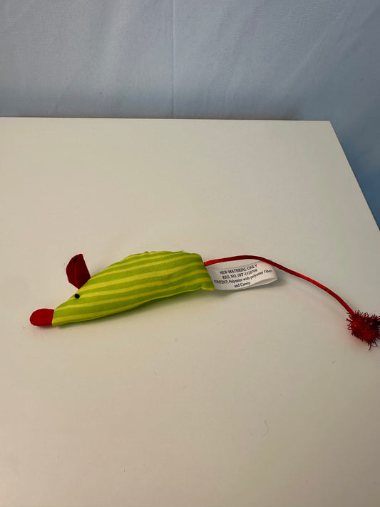 Peluche pour chat - longue souris verte