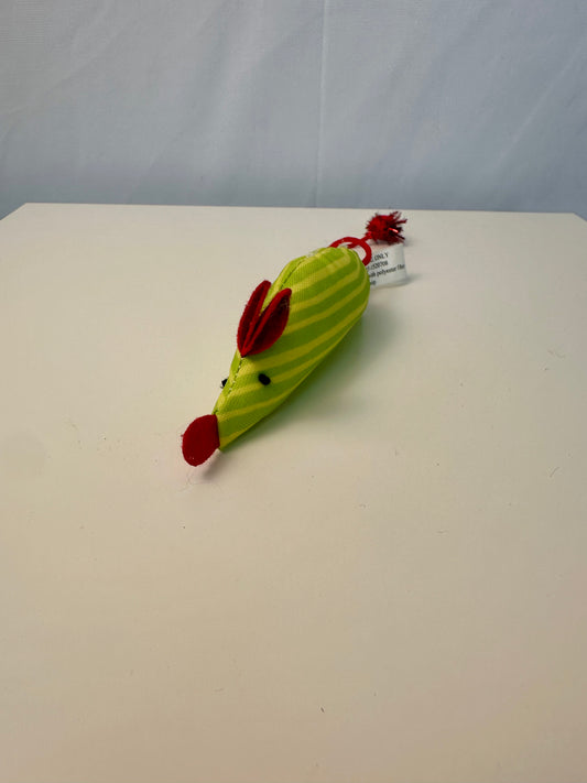 Peluche pour chat - longue souris verte