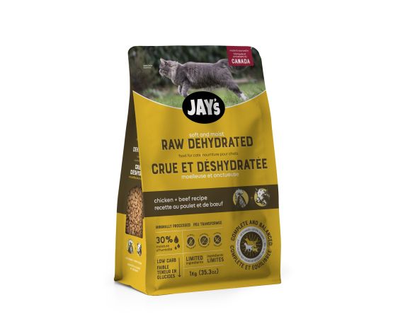 Jay's Nourriture Crue & Déshydratée Pour Chat - Recette Au Poulet & Au Boeuf