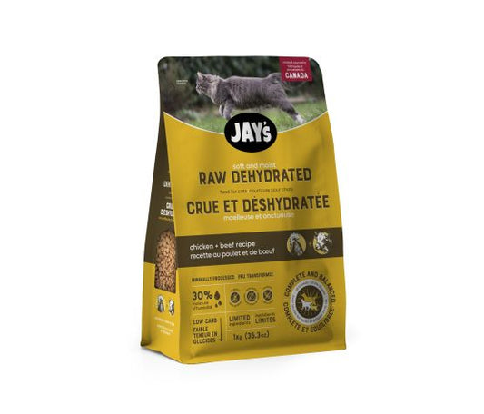 Jay's Nourriture Crue & Déshydratée Pour Chat - Recette Au Poulet & Au Boeuf