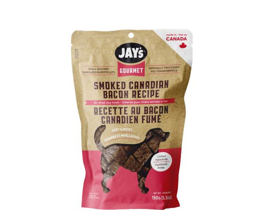 Jay's Gourmet, Gâteries Pour Chien, Bacon Canadien Fumé 150gr
