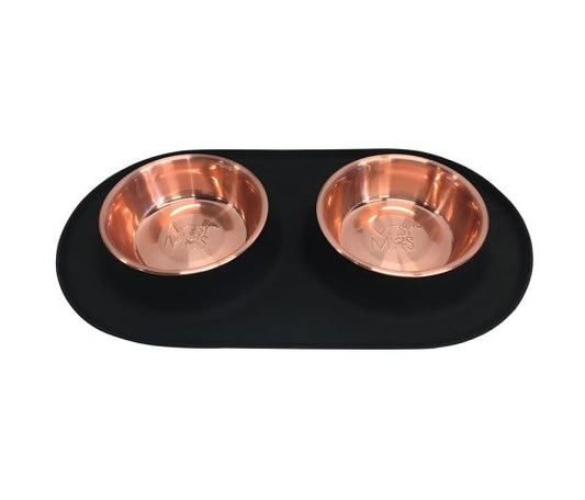 Messy Mutts Bol En Inox Avec Base En Silicone, Double