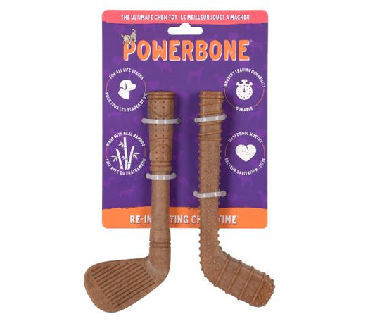 Jouet Pour Chien, Nylon & Bambou - Duo Mini Bâtons De Golf Et De Hockey 7"