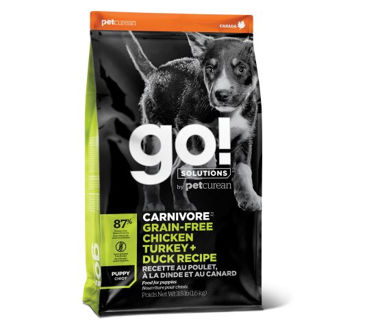 Petcurean Go! Carnivore Sans Grains Pour Chiot Poulet, Dinde + Canard
