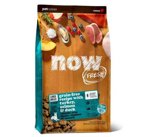 Petcurean Now Fresh Sans Grains Pour Chien Sénior De Grande Race Dinde/saumon/canard