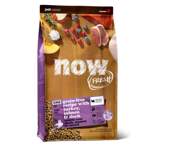 Petcurean Now Fresh Sans Grains Pour Chat Sénior Dinde/saumon/canard