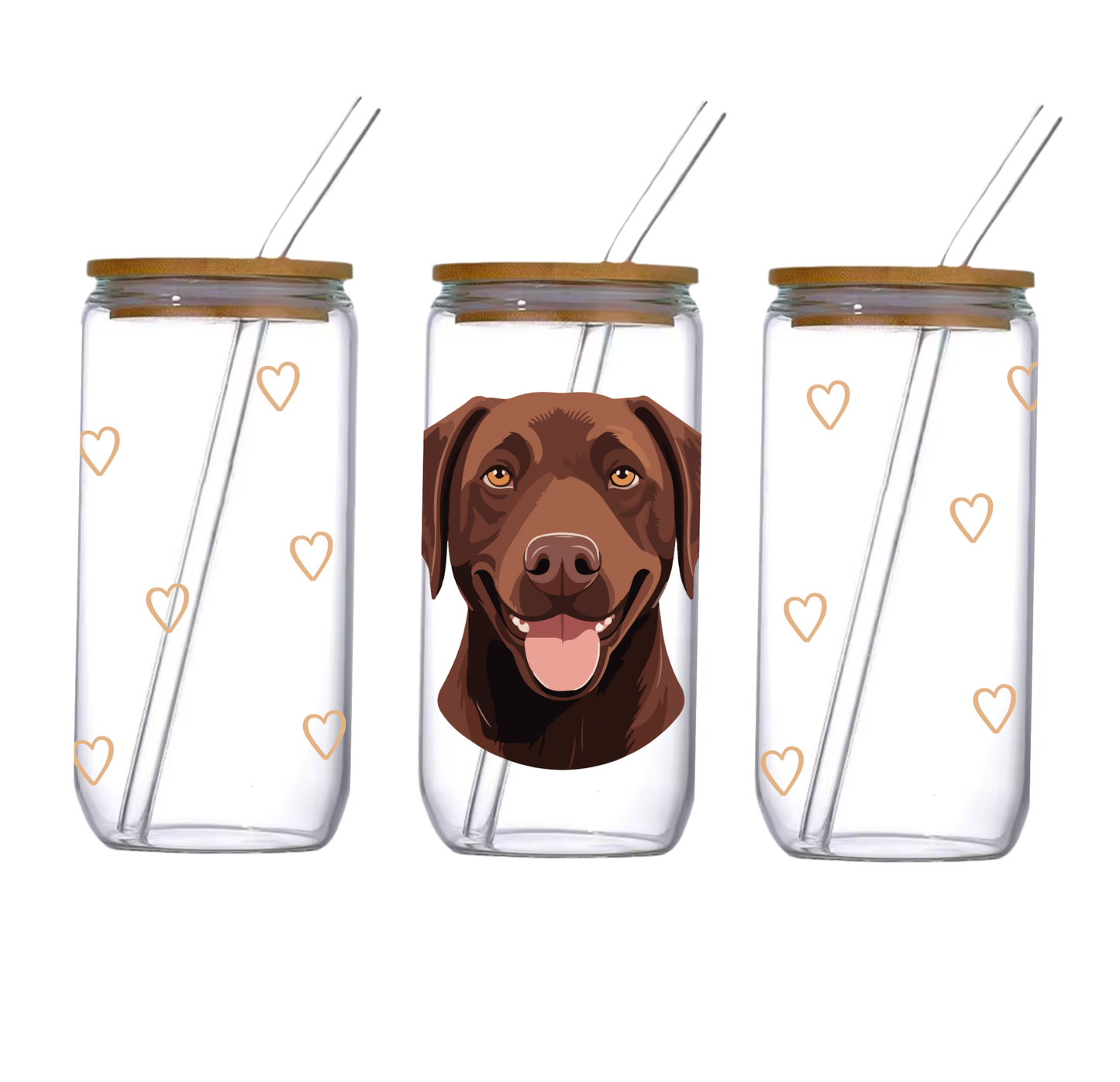 Verre 16 oz signé M.A - Labrador
