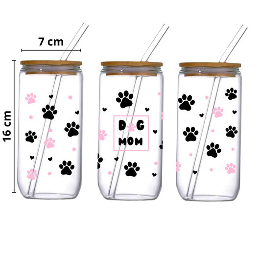 Verre 16 oz signé M.A - Dog mom