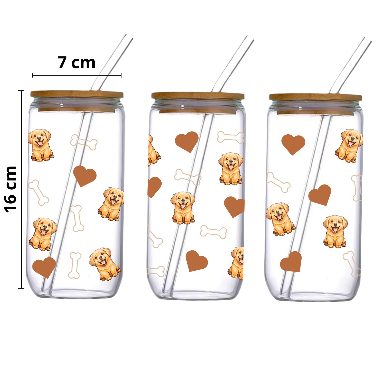 Verre 16 oz signé M.A - Golden