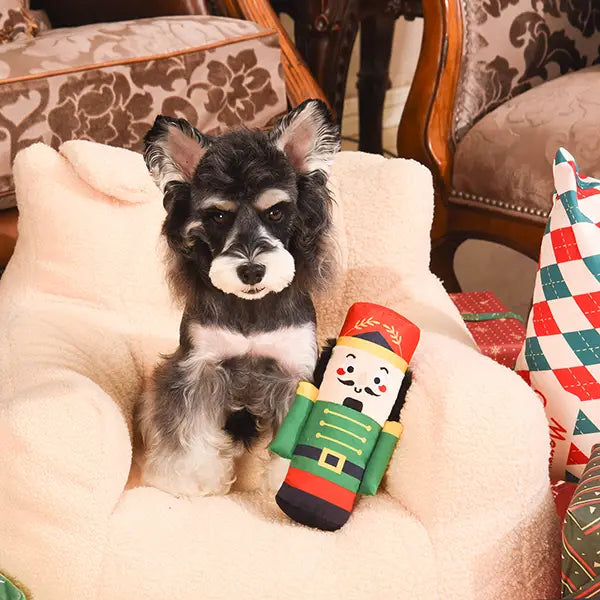 Jouet de Noël - Casse-noisette en peluche pour chien