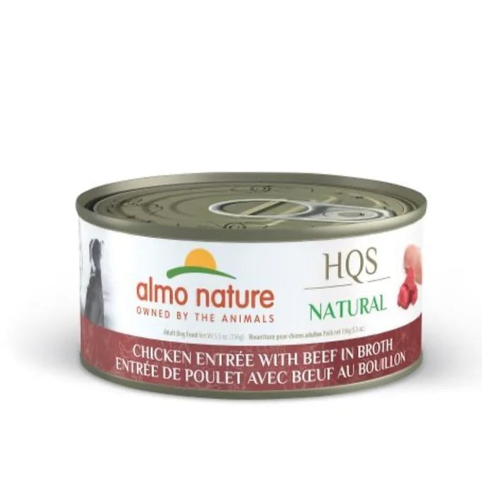 Almo Nature Hqs Natural Chien - Entrée, Filet De Poulet, Boeuf En Bouillon 156gr - Maître Animalier