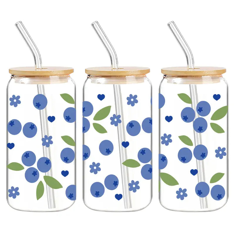 Verre 16 oz - Bleuets
