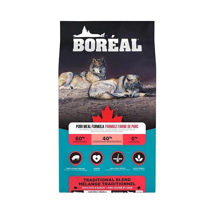 Boréal mélange traditionnel, nourriture pour chien - grains santé, porc 13,6kg - Maître Animalier