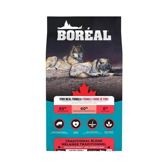 Boréal mélange traditionnel, nourriture pour chien - grains santé, porc 13,6kg - Maître Animalier