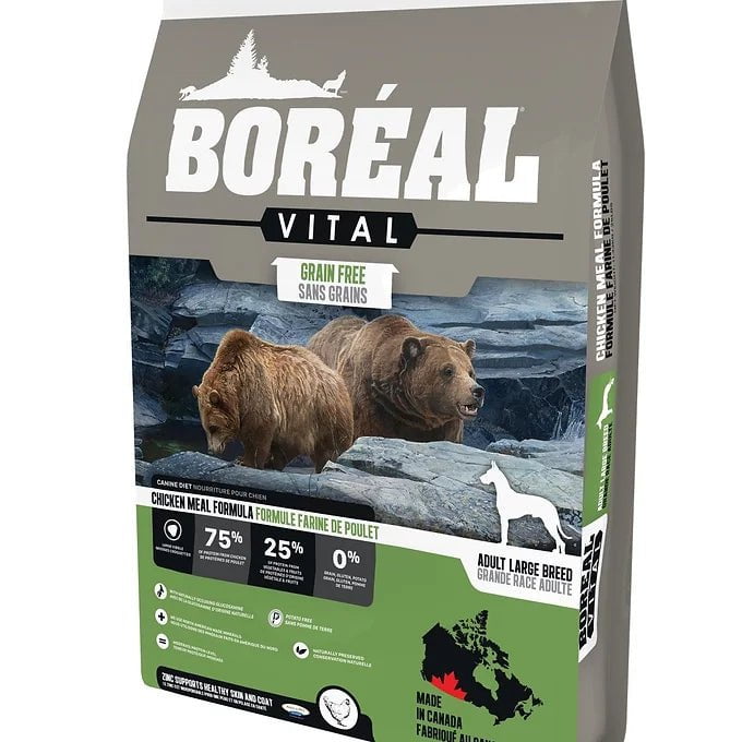 Boréal Vital, Nourriture Pour Chien De Grande Race - Sans Grains, Poulet 11,33kg - Maître Animalier