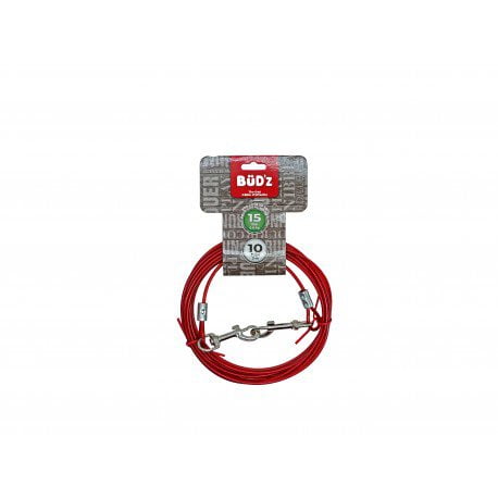 Bud'z Cable D'attache Rouge de 10 pieds - Maître Animalier