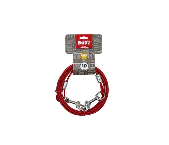 Bud'z Cable D'attache Rouge de 10 pieds - Maître Animalier