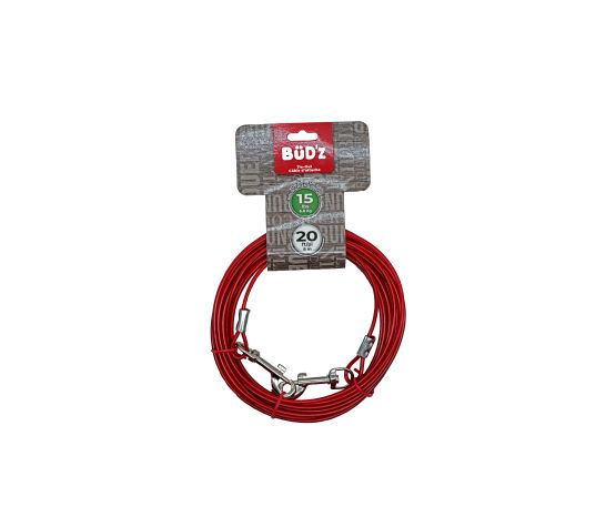Bud'z Cable D'attache Rouge de 20 pieds - Maître Animalier