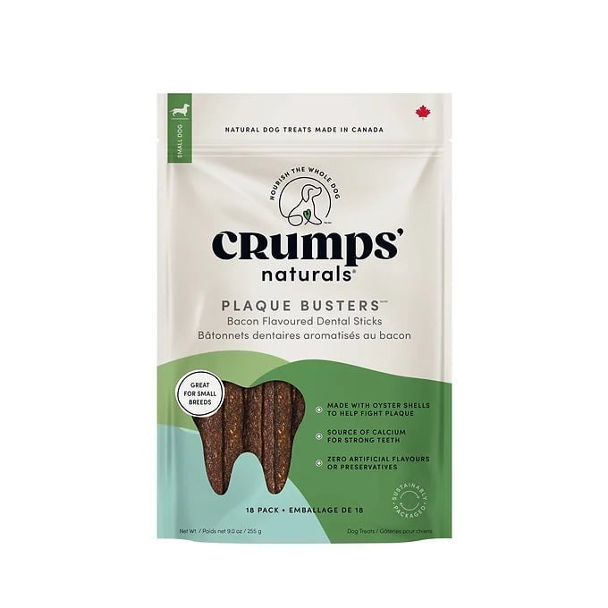 Crumps' Naturals Gâteries Pour Chien, "plaque Busters" 3.5'' Bacon - Maître Animalier