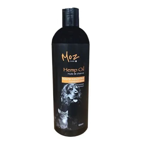 Moz Pet Supplément Naturel Pour Animaux - Huile De Chanvre 500ml - Maître Animalier