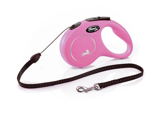 Laisse rétractable «Classic» noire en corde, 5m Jusqu'à 25kg - Médium