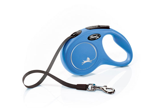 Laisse rétractable «Classic» noire en corde, 8m Jusqu'à 50kg - Large