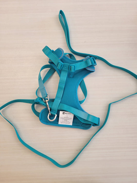 Kit harnais et laisse bleu