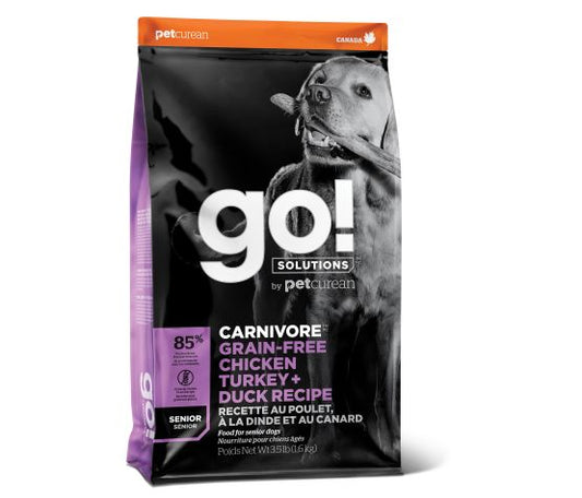 Petcurean Go! Carnivore Sans Grains Pour Chien Sénior Poulet, Dinde + Canard