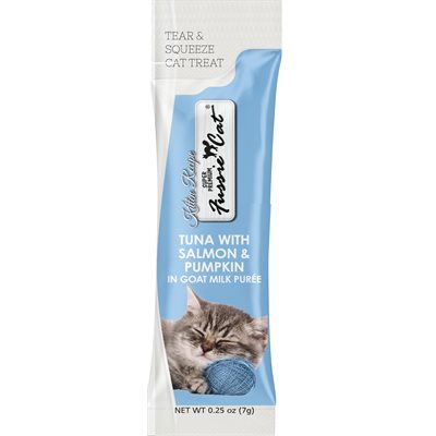 Fussie Cat Chaton Thon Saumon Lait de Chèvre Citrouille Tubes 4 / 0.25oz